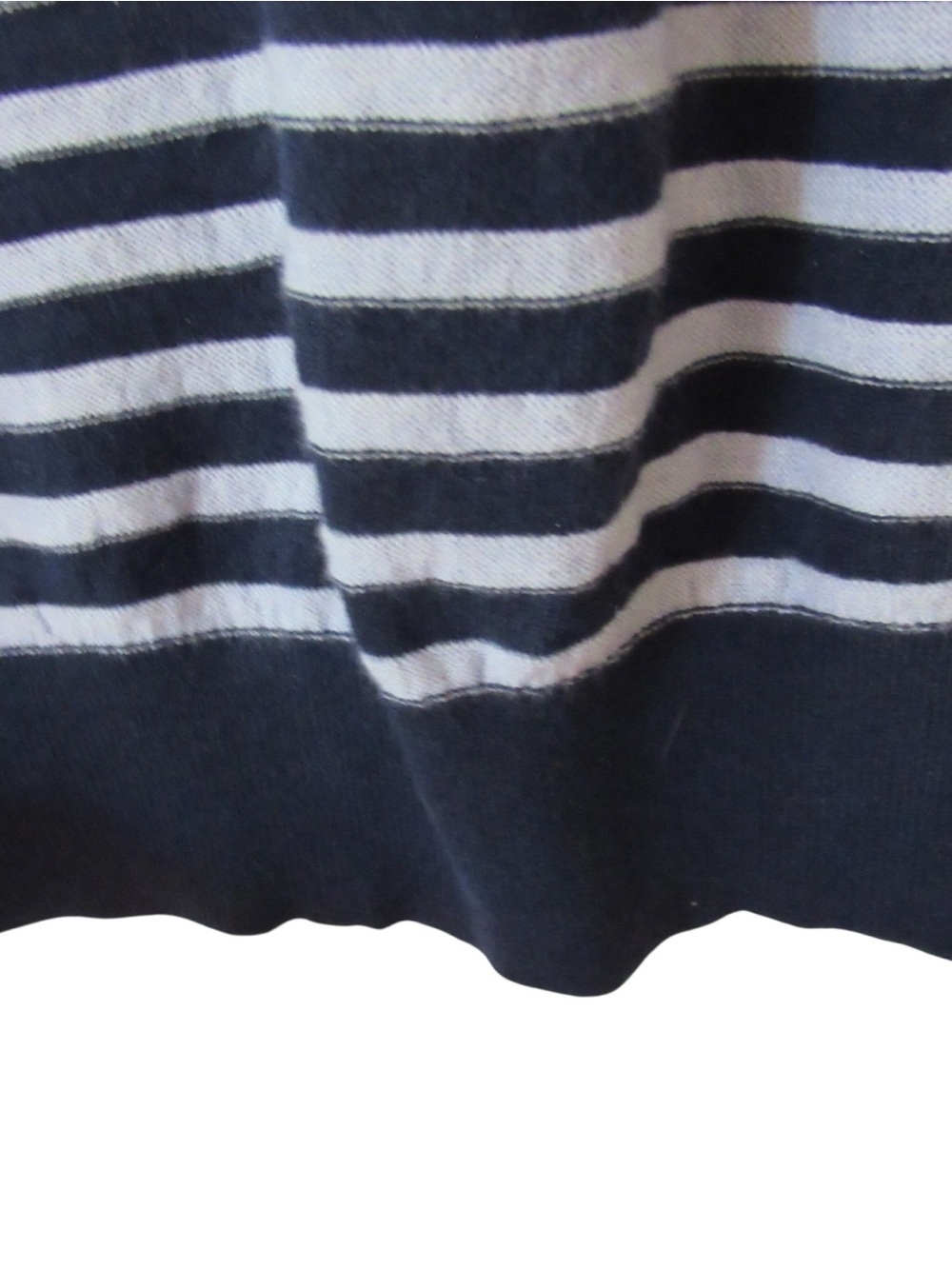 Naadam Short Sleeve Knit Top Sweater Small Blue White Striped Crewneck Classic - Picture 6 of 10